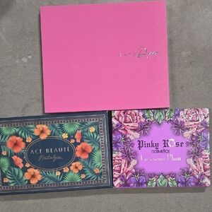 Bundle Of Pinky Rose, ACE beauty and Kara Beauty Multicolor Eyeshadow Palettes